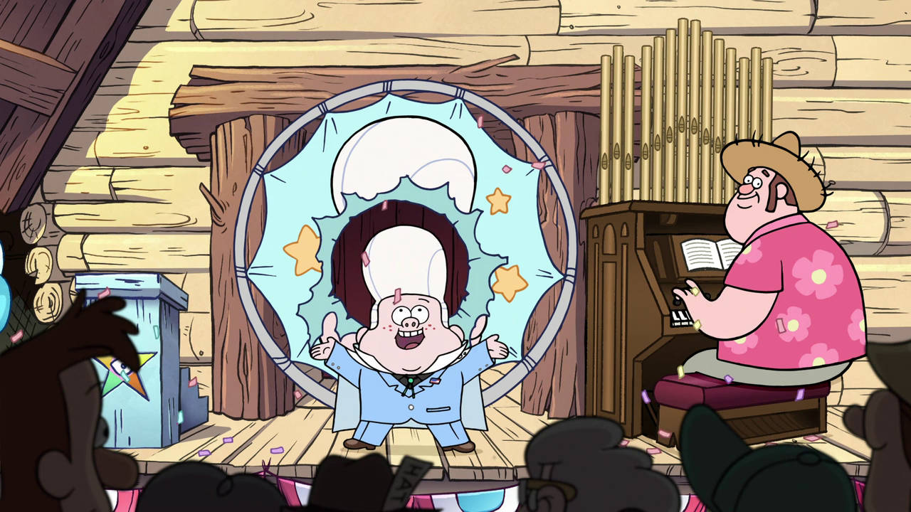 Gideon Gleeful Singing With Father Wallpaper