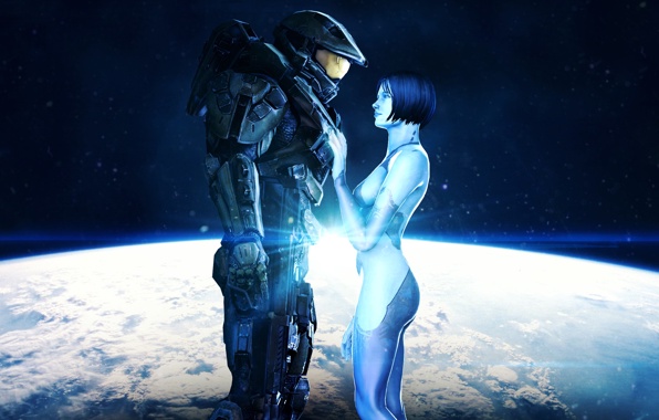 Wallpaper Space Master Chief Halo John Cortana