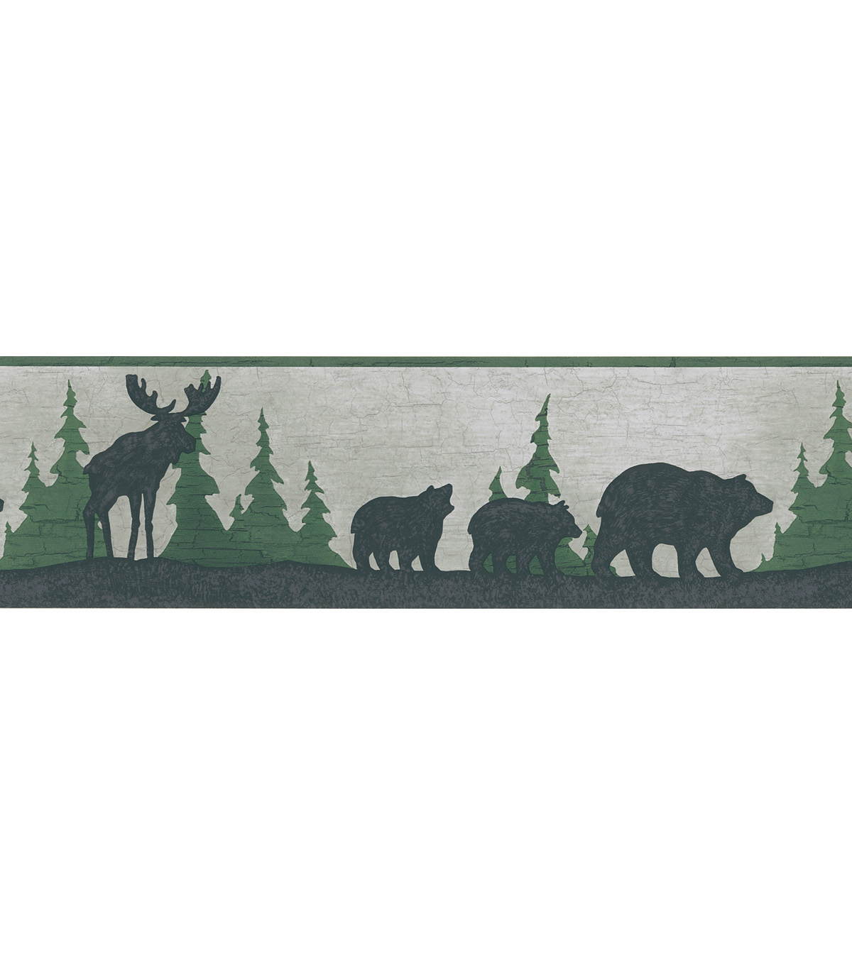 Bear And Moose Silhouette Wallpaper Border Samplegreat Woods Grey