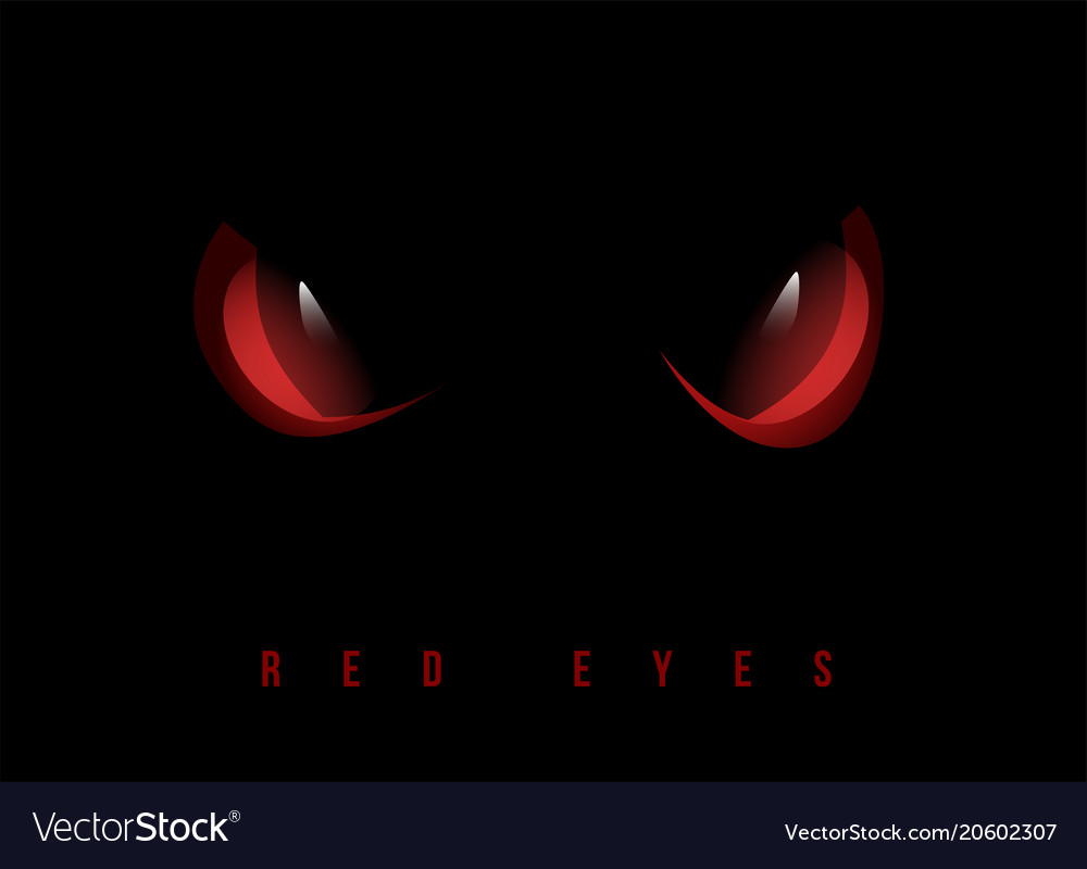 Red Evil Eyes On Black Background Royalty Vector Image