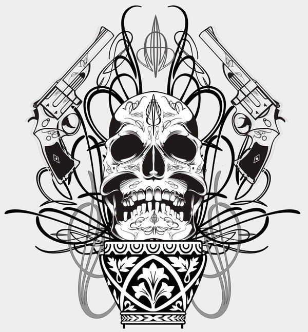 Skulls And Guns Drawings Skull By Dsgimage