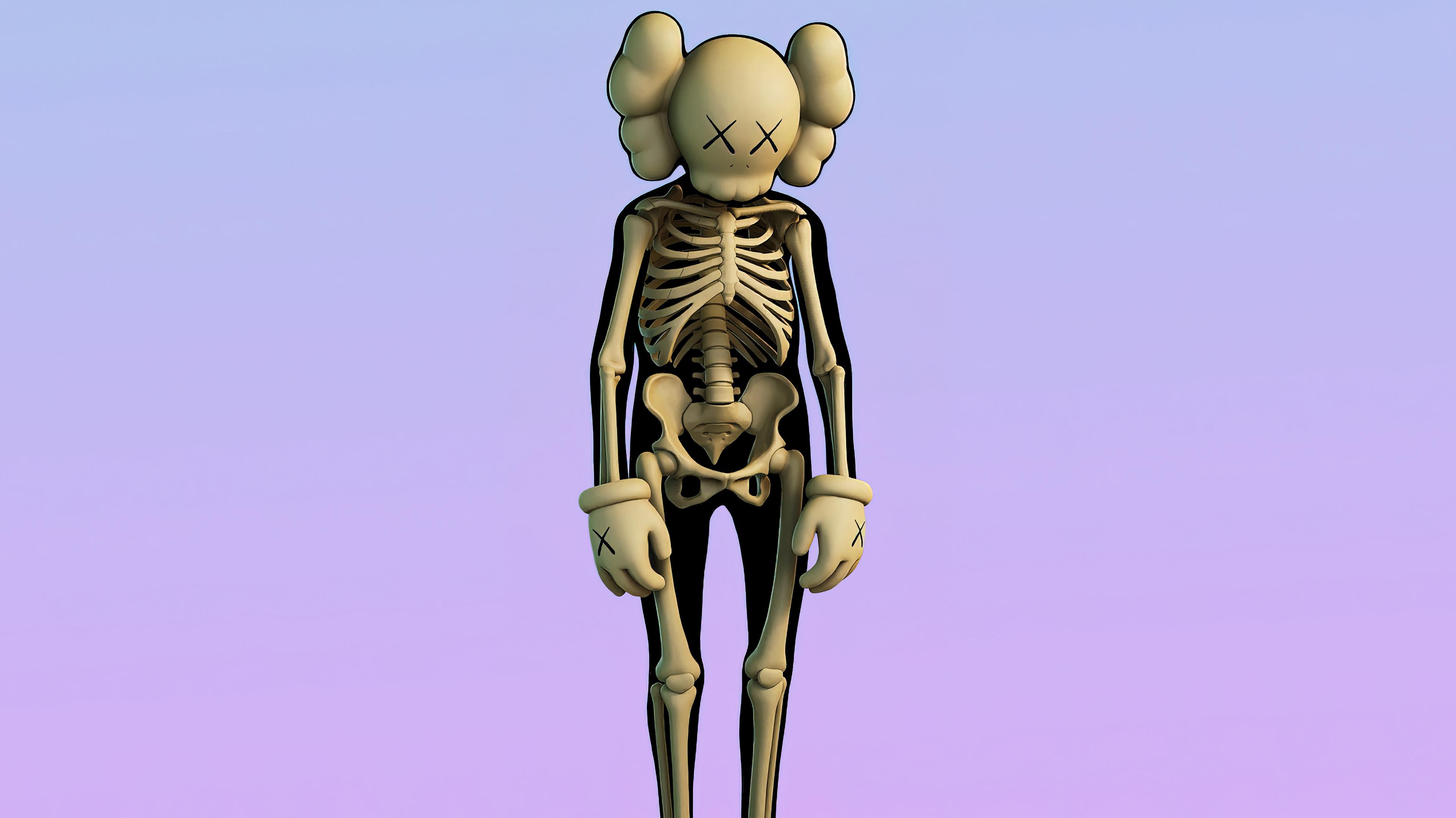 KAWS Skeleton Fortnite Skin Wallpaper iPhone Phone 4K 921e