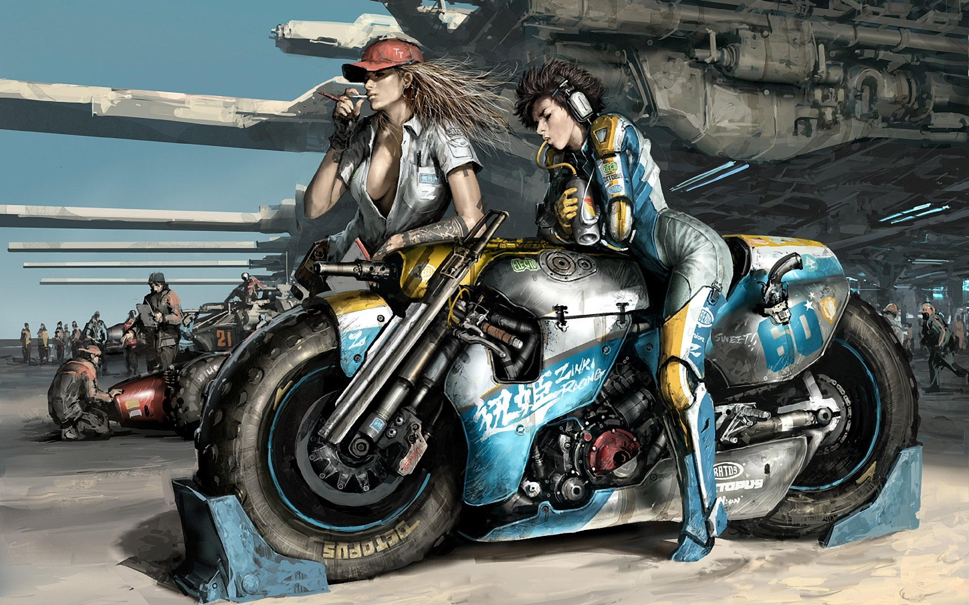 bike and girls