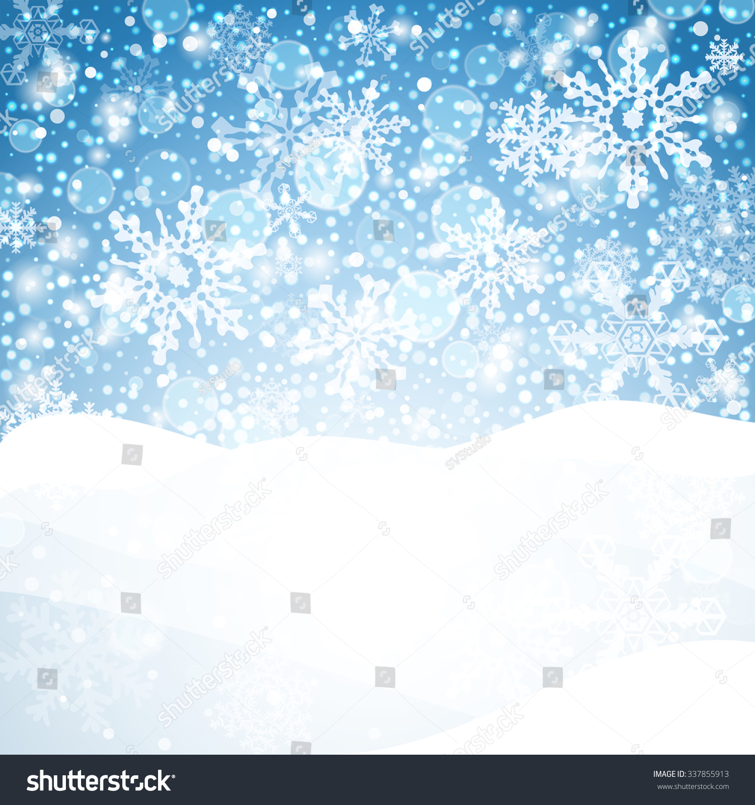 Snowflakes Falling Background Snowfall Xmas Wallpaper Stock Vector