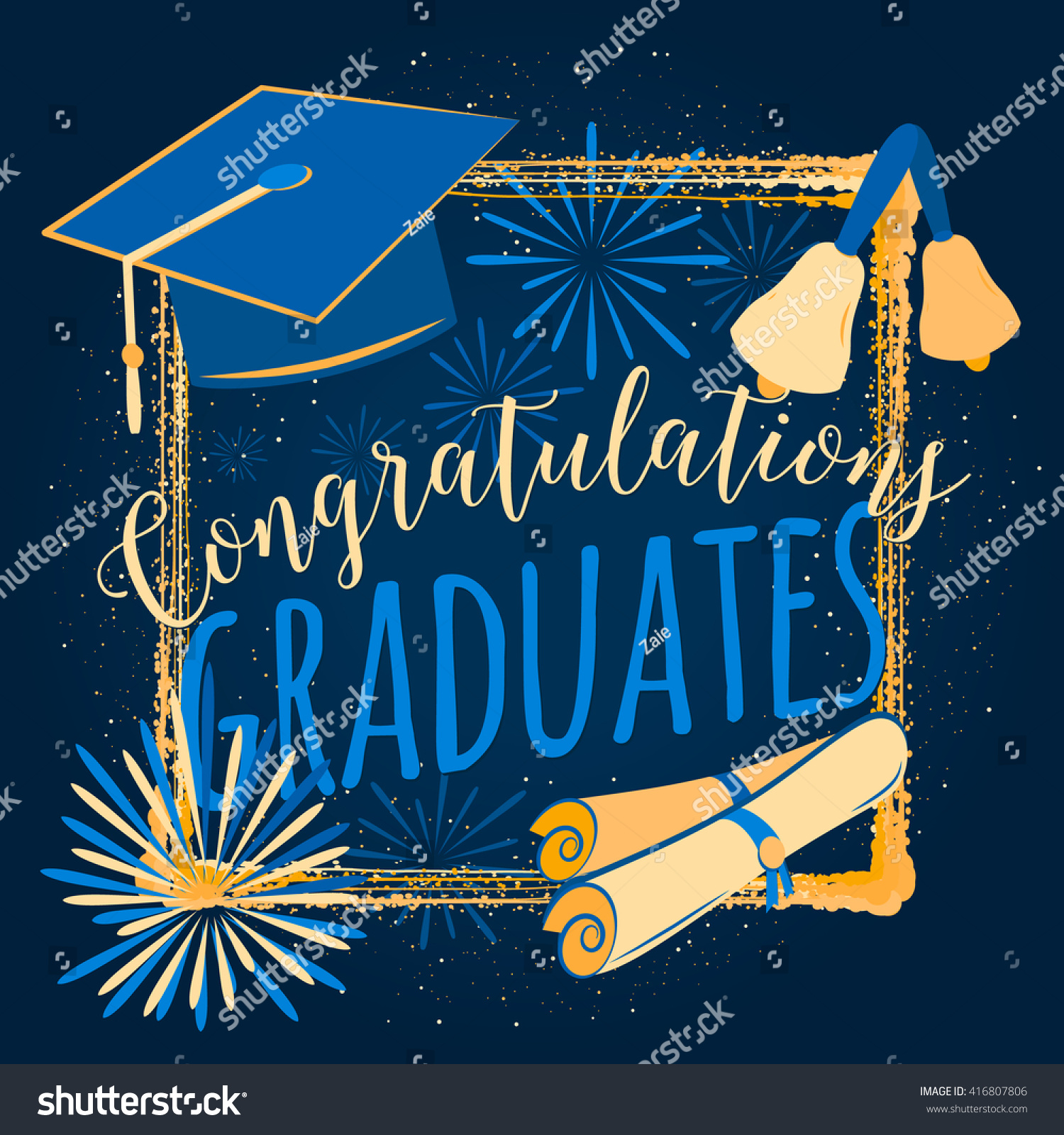Vector Illustration Graduation Background Congratulations