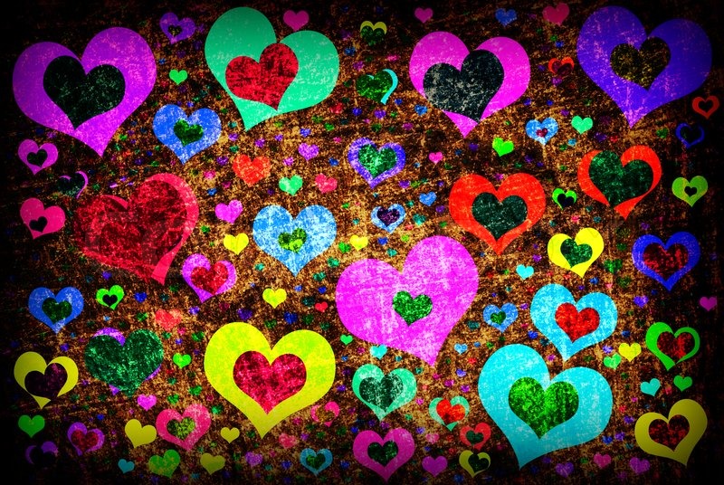 Colorful Heart Background With Hearts