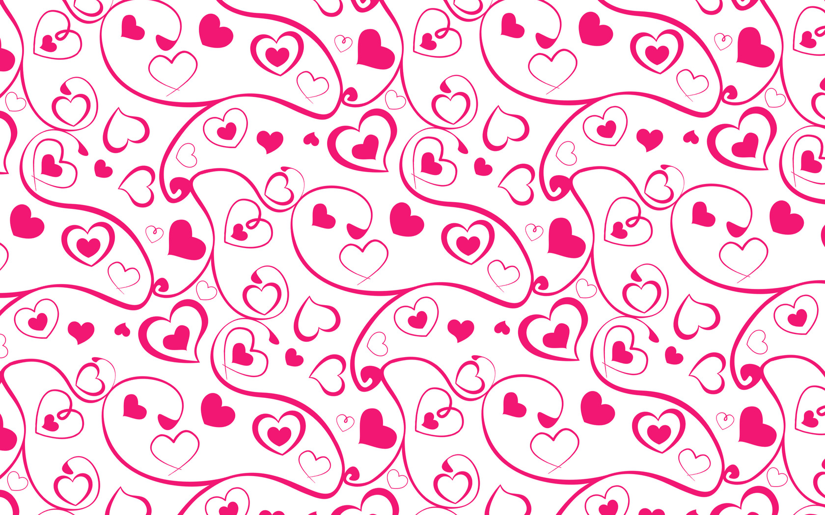 Heart And Swirl Pattern Wallpaper