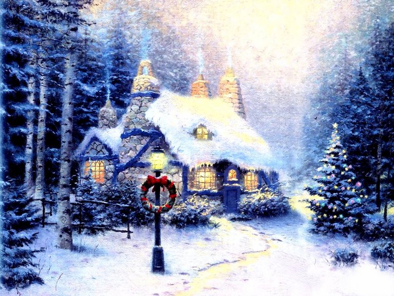 Wallpaper Cottage Christmas