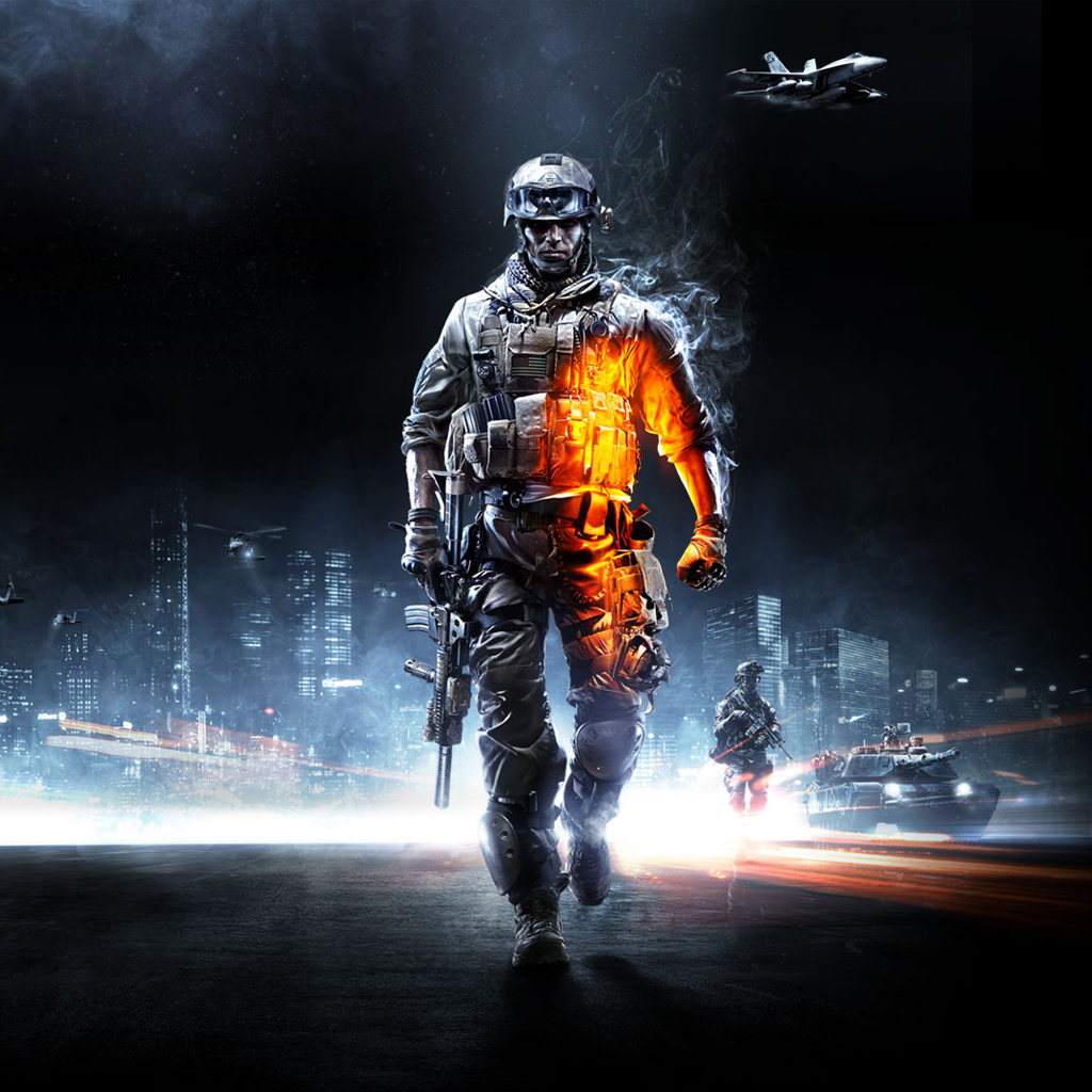 Battlefield Videojuegos Oscuro Azul iPad2 Xbox360 Ps3 Noche Armas