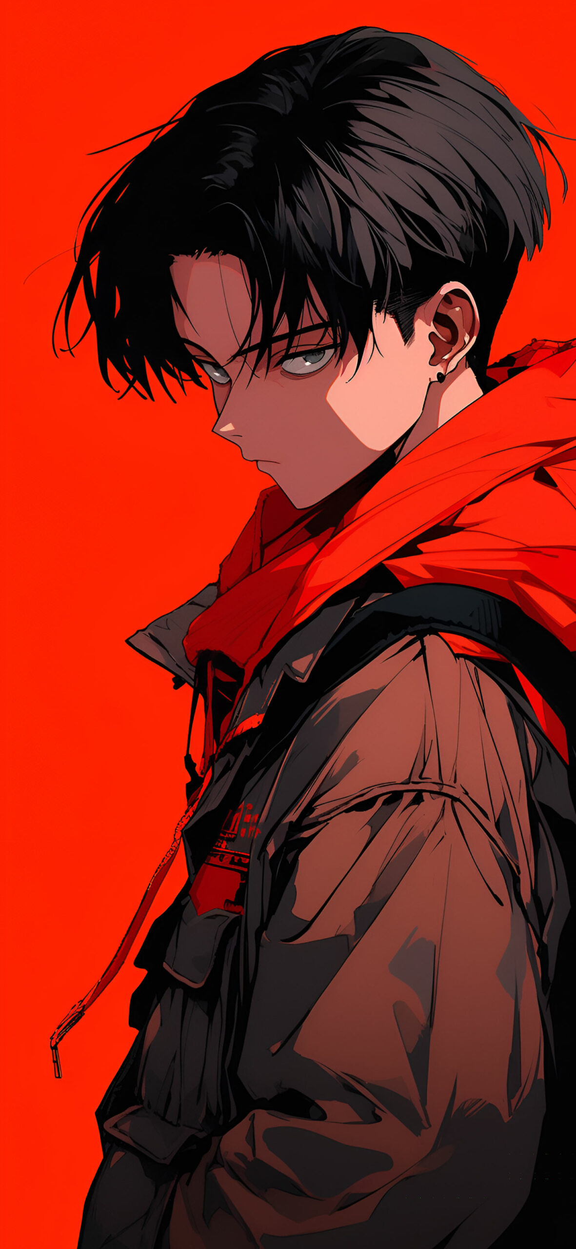 Aot Levi Ackerman Red Jacket Wallpaper