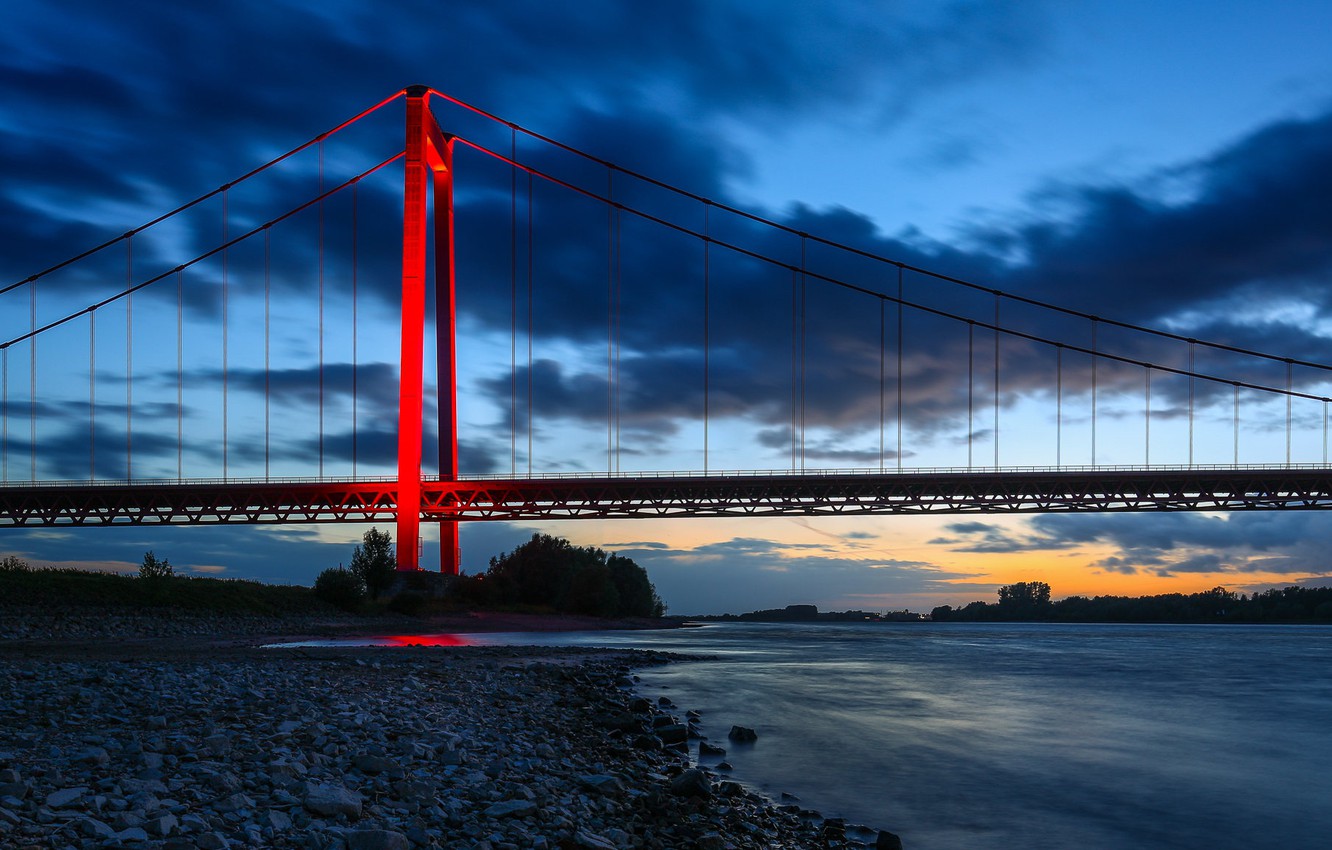 Wallpaper Bridge River Germany The Rhine North
