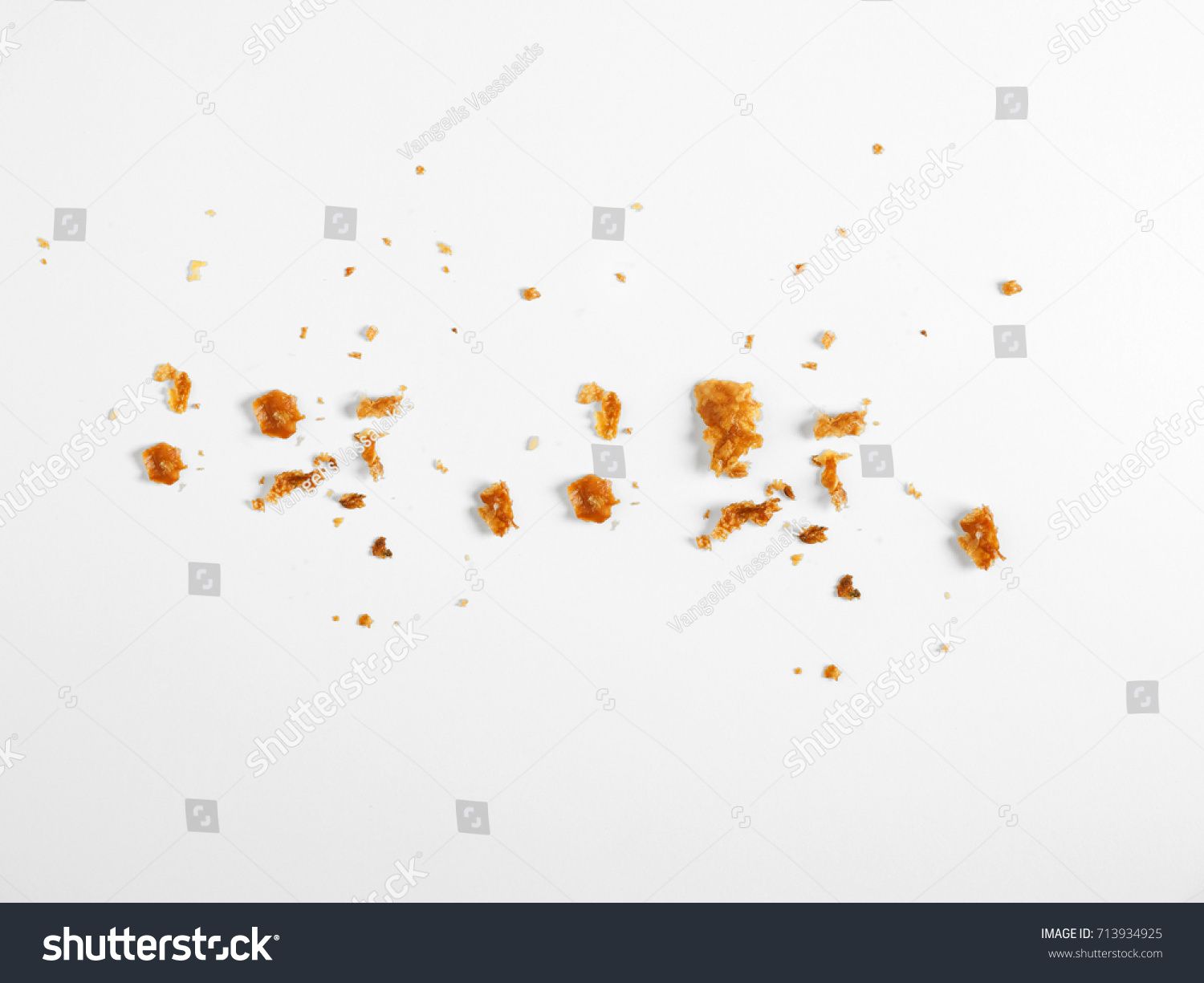 Scattered Crumbs Isolated On White Background