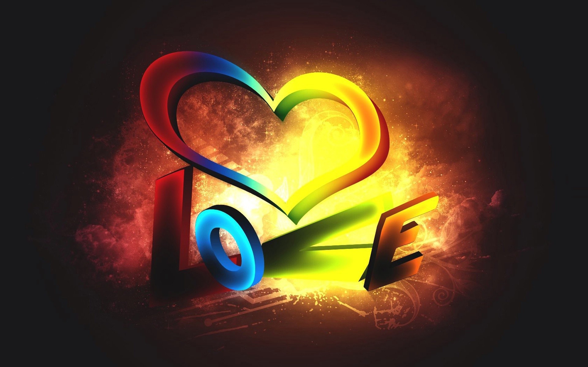 New Love Heart Desktop 3d Background Wallpaper HD