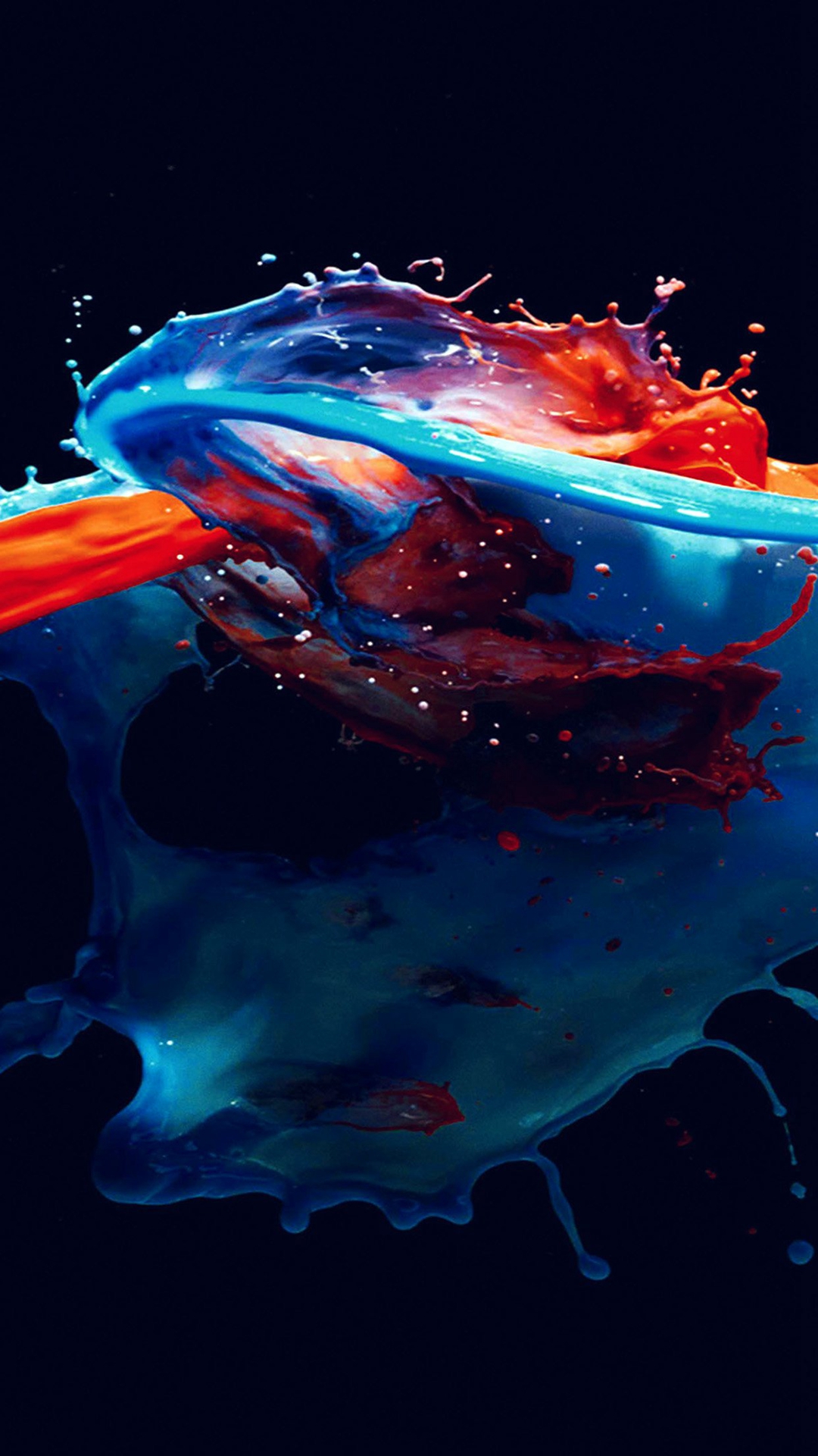 Paint Splash Art Illust Dark Blue Red Watercolor iPhone