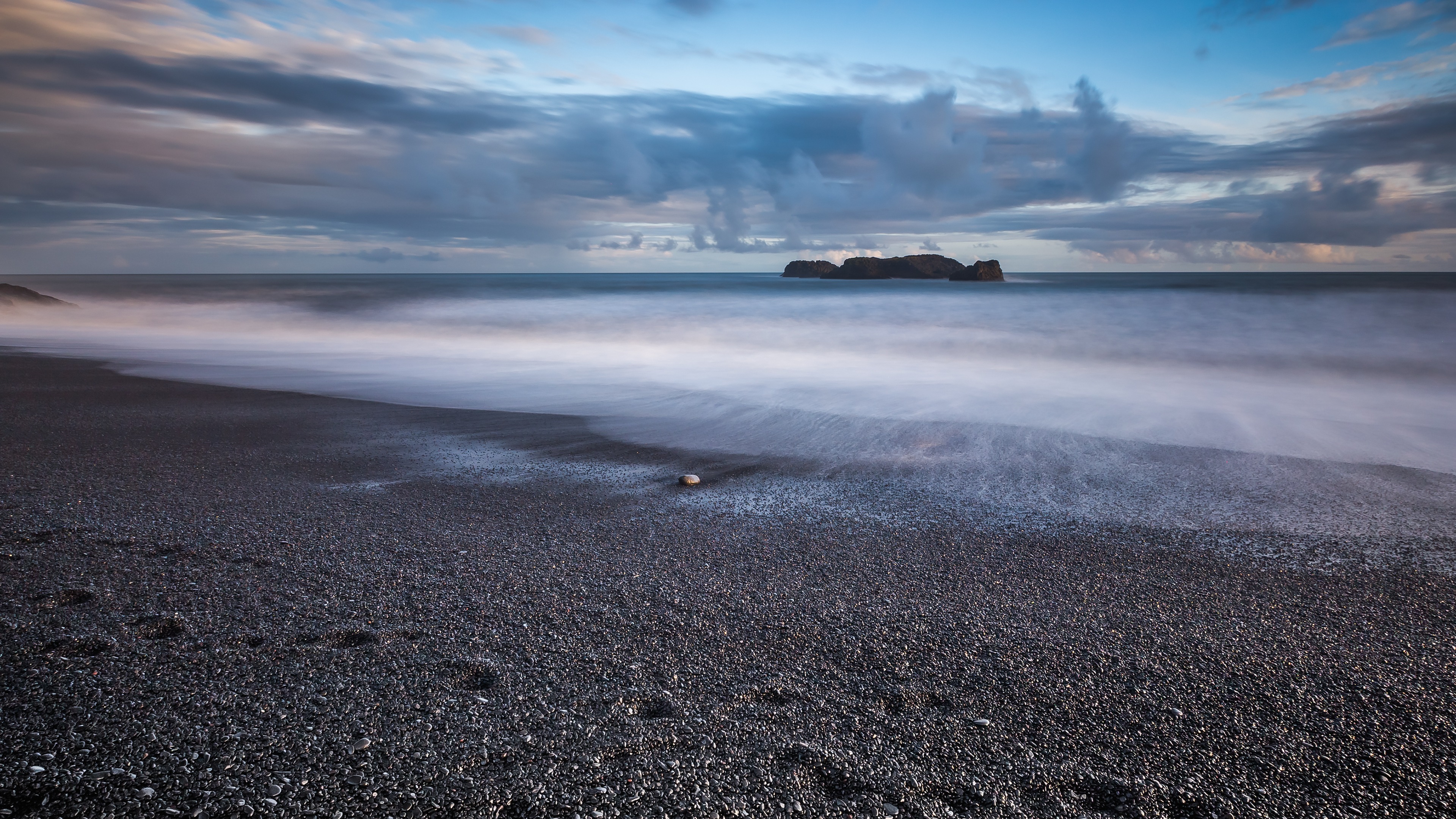 Iceland Beach Black Rocks 4k Ultra HD Desktop Wallpaper Sea