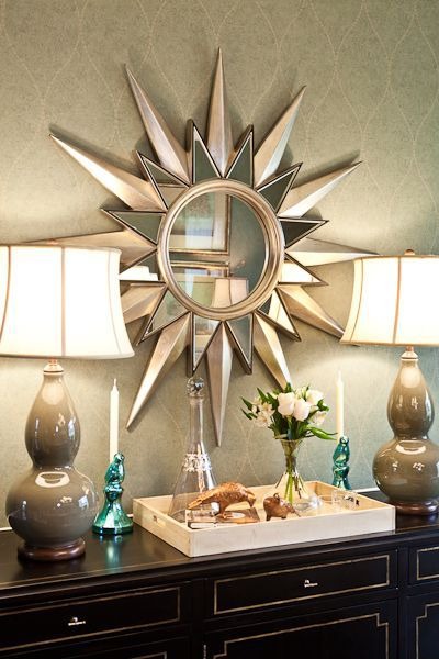 Mirror Makes A Statement In This Home Done By Eric Ross Interiors