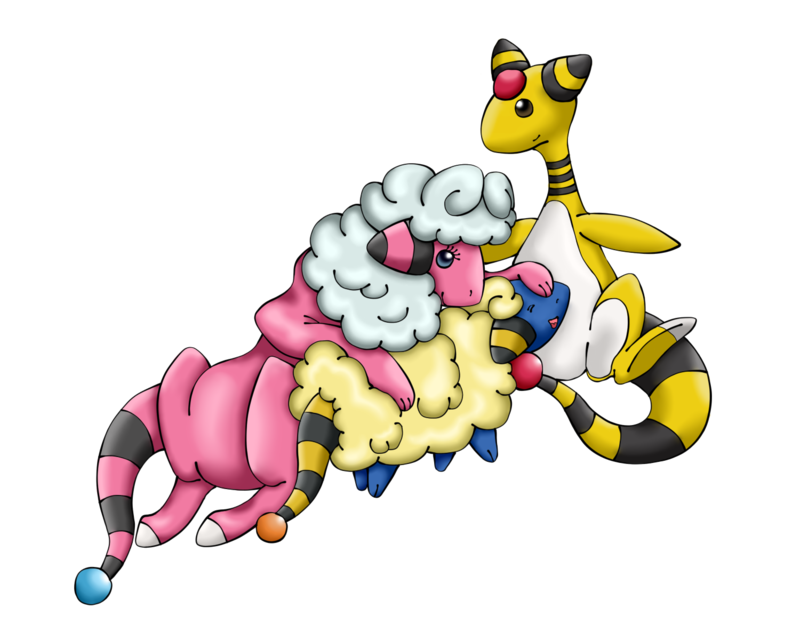 Mareep Flaaffy And Ampharos By Topasdragon