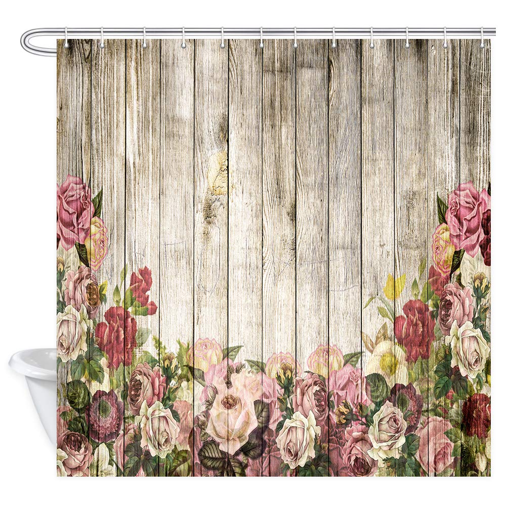 Amazon Jawo Wallpaper Antique Wooden Shower Curtain Spring
