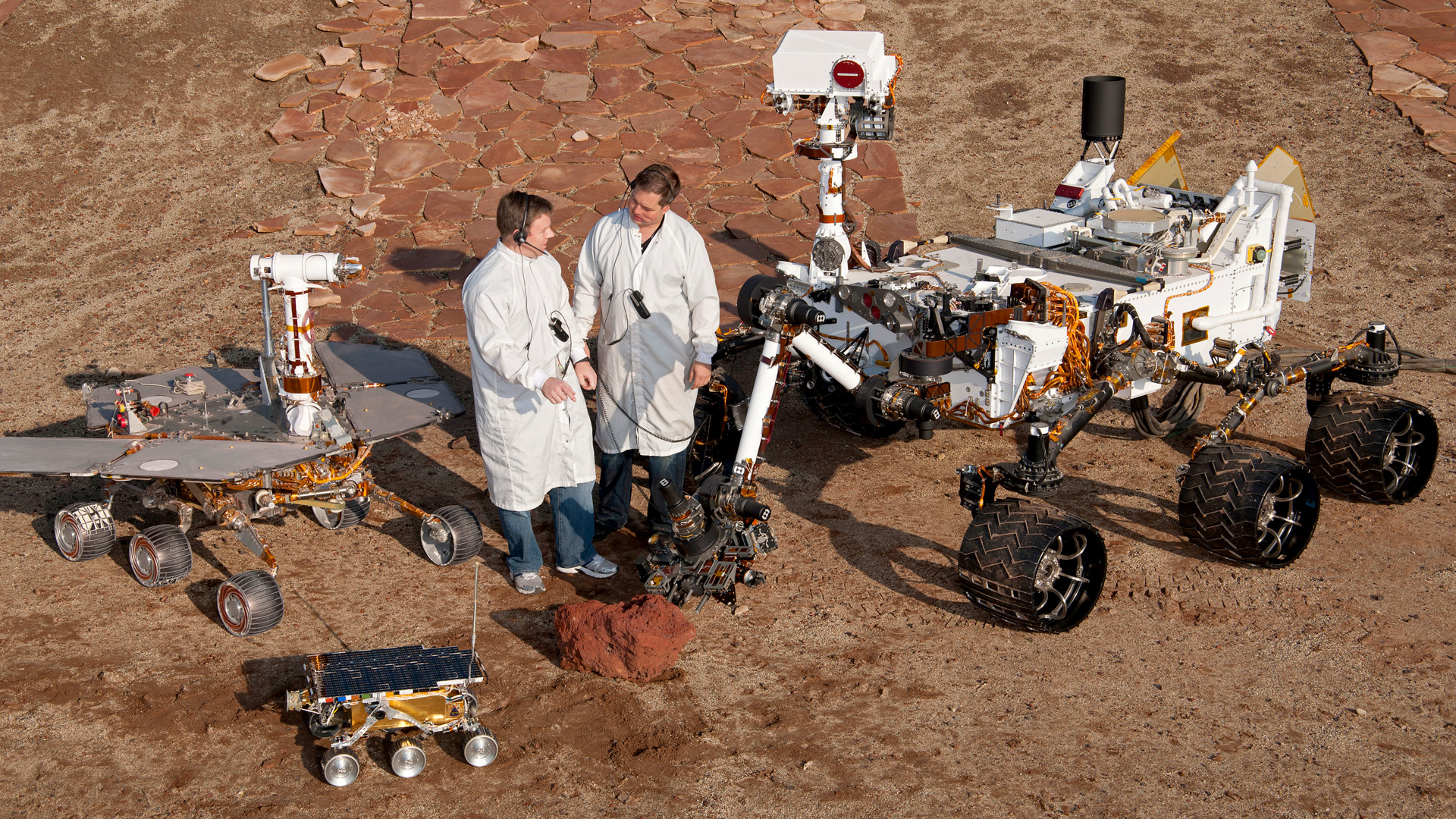 Three Generations Of Nasa Mars Rovers Wallpaper Sci Fi Photo