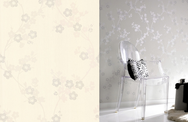 Superfresco Texture Hanami Cherry Blossom White Mica Pattern