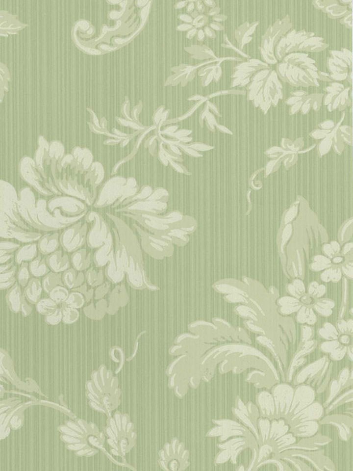 Interior Place Apple Green Vintage Damask Floral Wallpaper