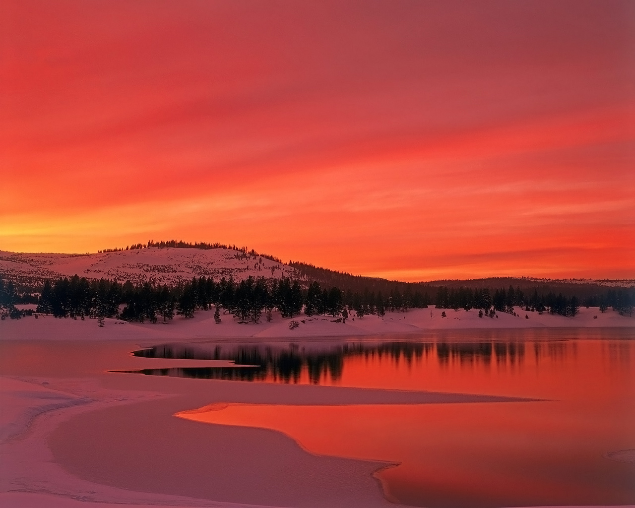 Winter Sunset Wallpaper Desktop Background For