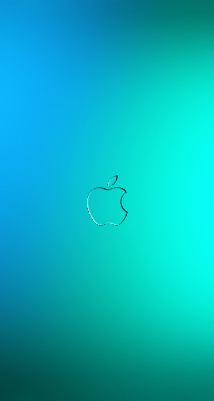 Blue Green Apple iPhone 5 Parallax Wallpaper 744x1392