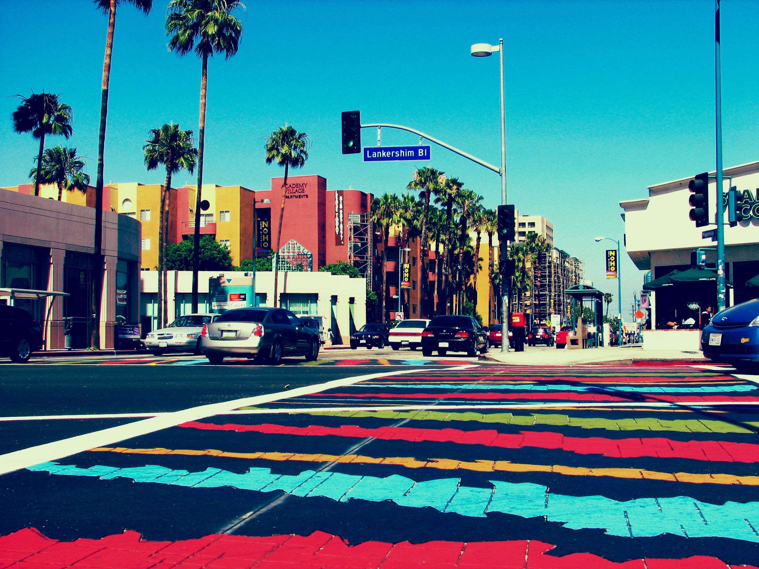 Hollywood Street Hand Mural Wallpaper