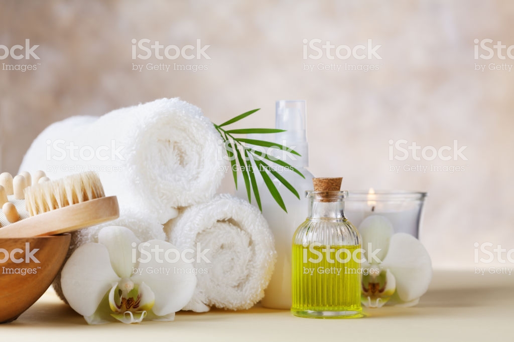 Spa Beauty Treatment And Wellness Background With Massage Oil