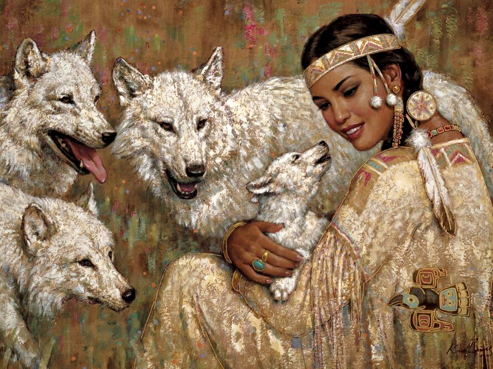 Native American Art By Martin Grelle Desktop Wallpaper