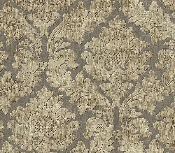 Details about Wallpaper Designer Cream and Beige Damask on Gray 600x525