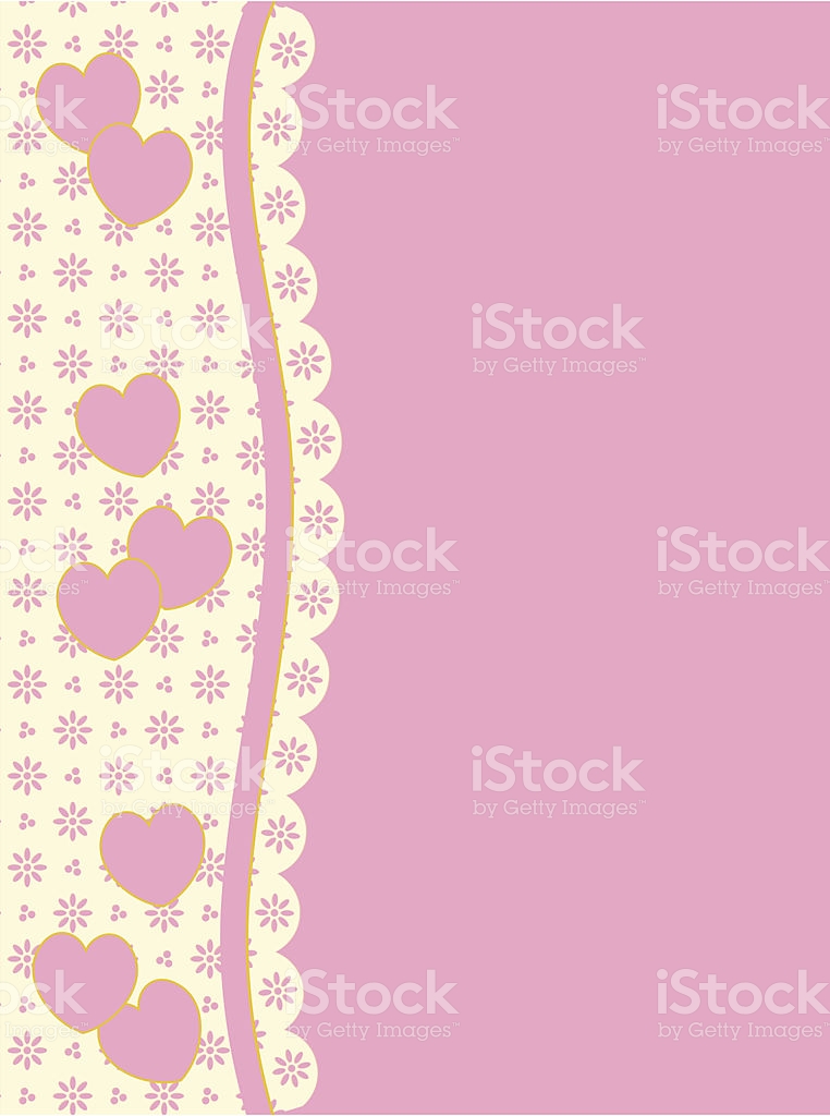 Victorian Background Copy Space With Side Heart And Eyelet Trim