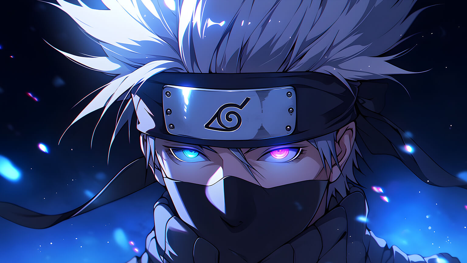 Naruto Kakashi Dark Blue Desktop Wallpaper