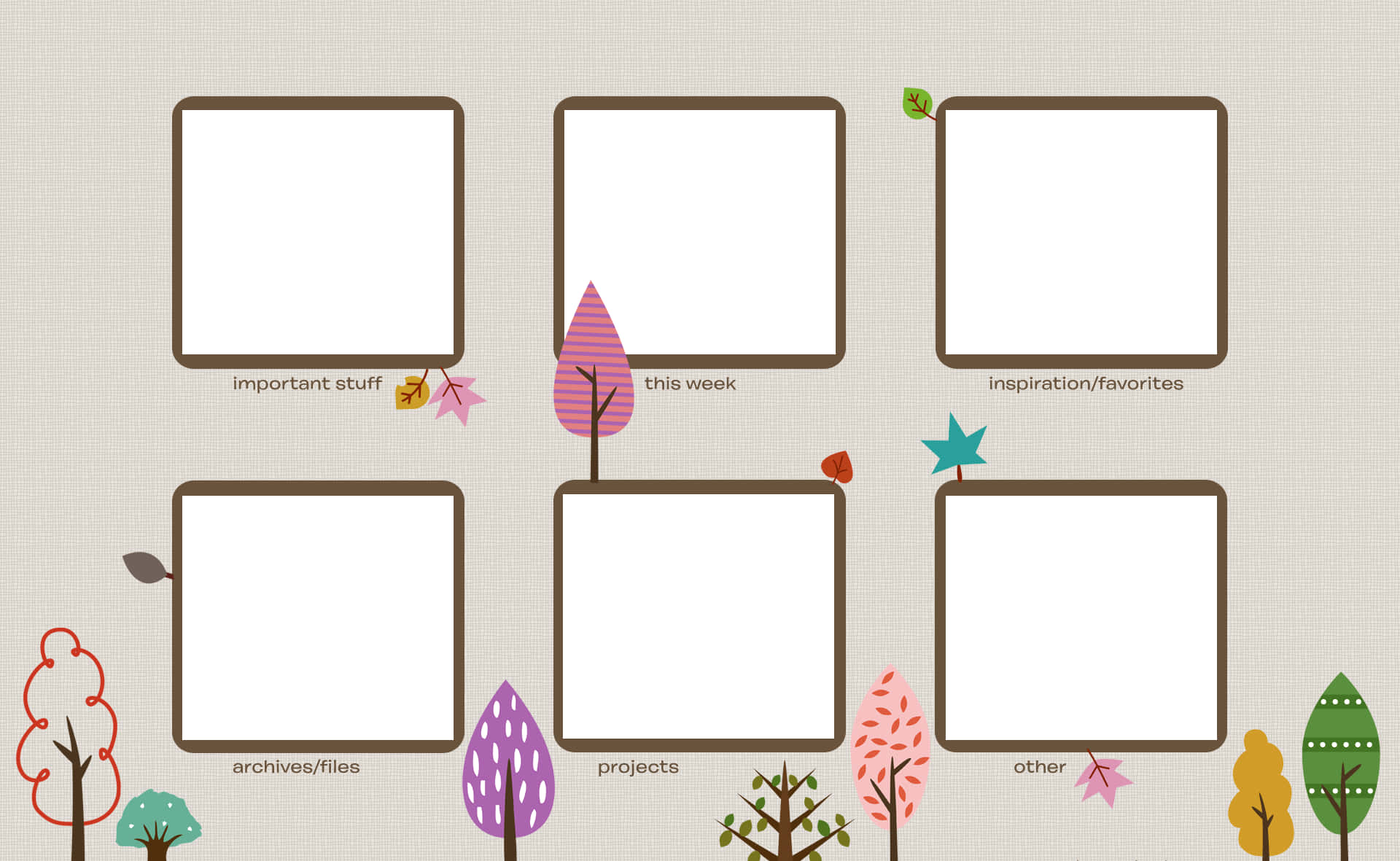 Cute Desktop Organizer In Gray Wallpaper