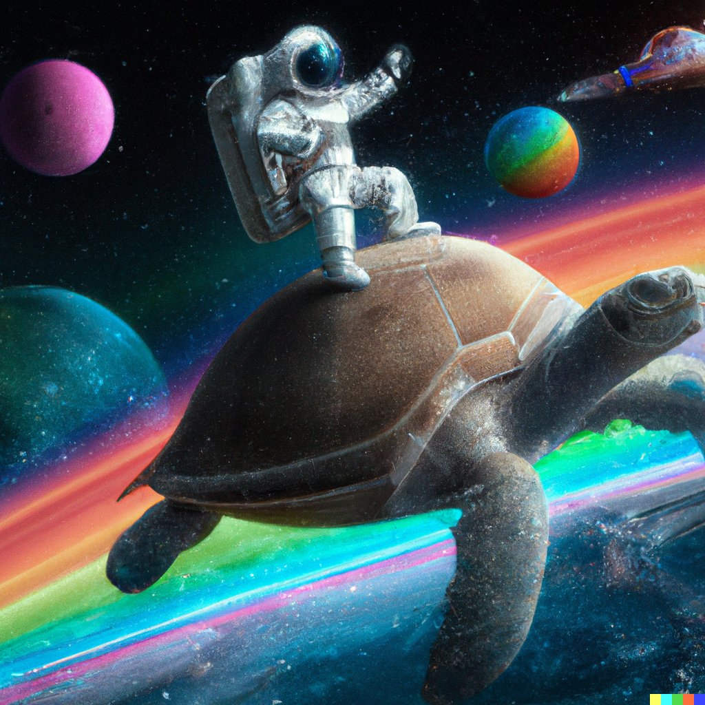 David Schnurr on Twitter an astronaut surfing on a sea turtle 1024x1024