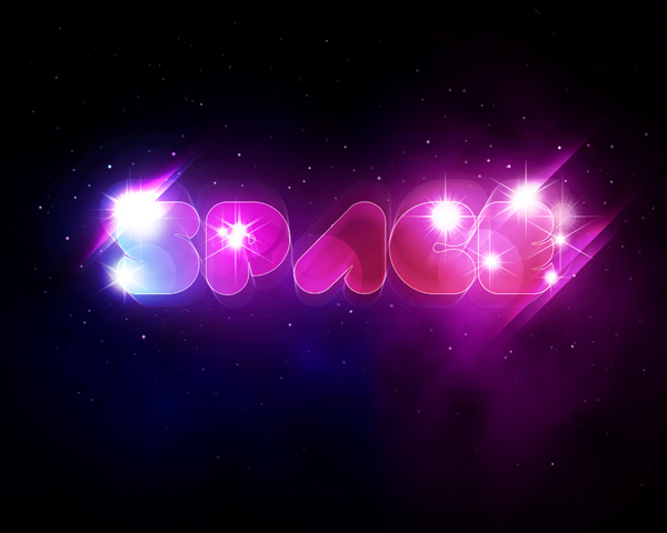Create A Unique Glowing Text With Space Background In Adobe Photoshop