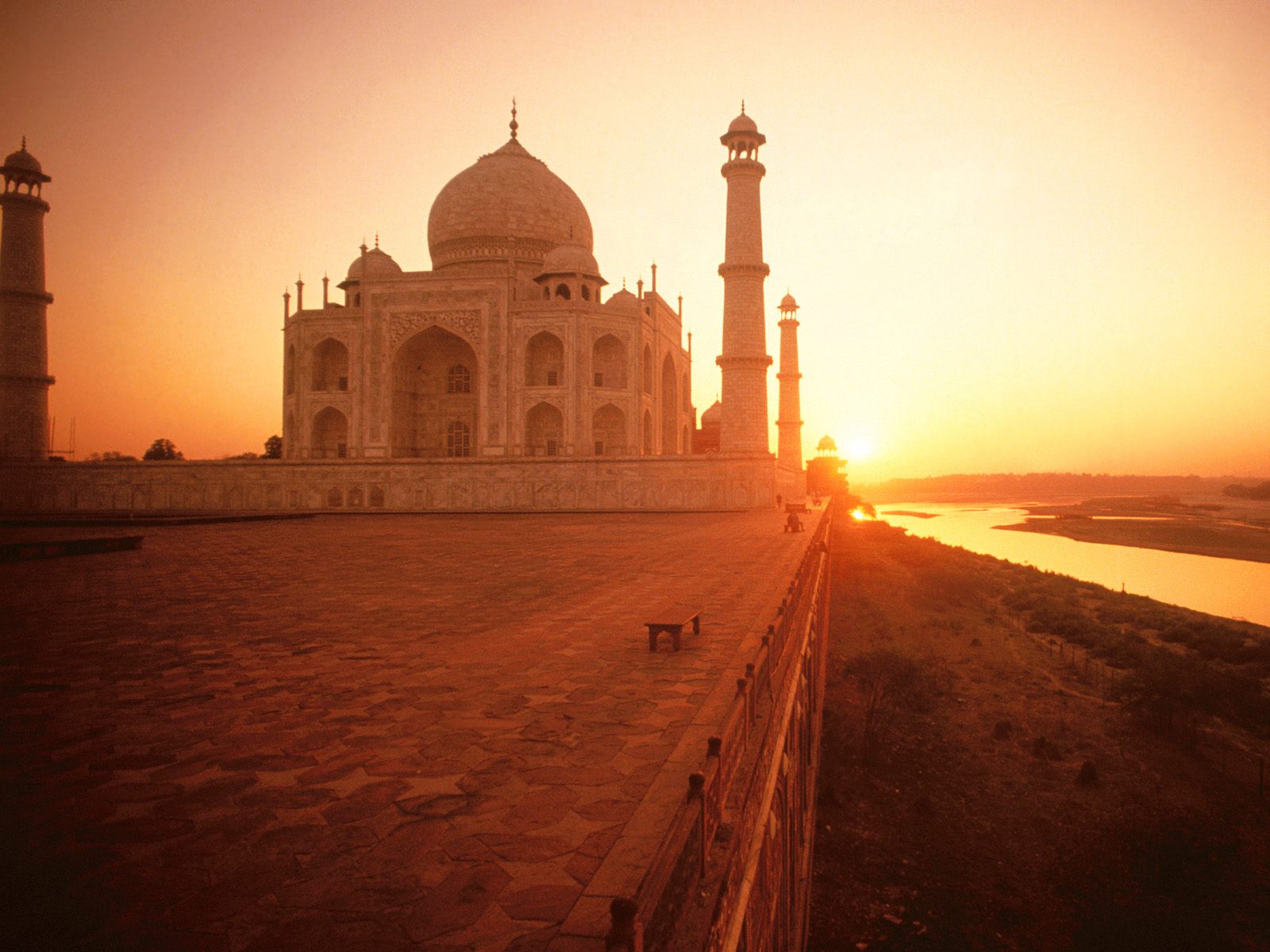 The Taj Mahal At Sunset India Wallpaper HD
