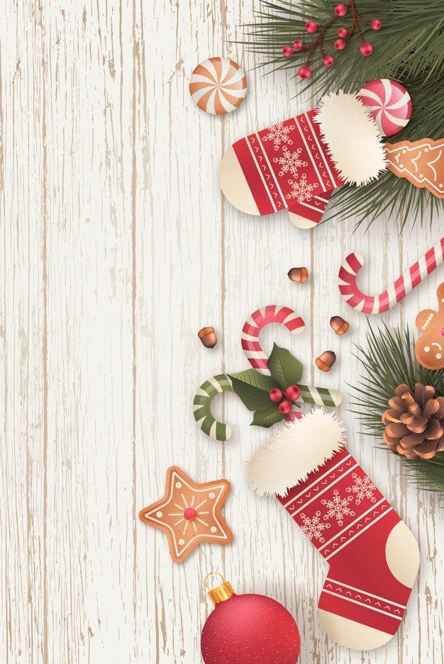 Vector Realistic Vertical Christmas Background With Candies