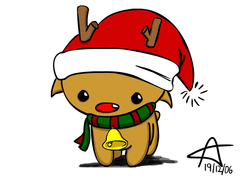 Cute Cartoon Christmas Reindeer By Gnahz