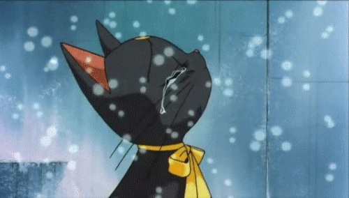 Sad Luna Gif Cries While The Snow Is Falling