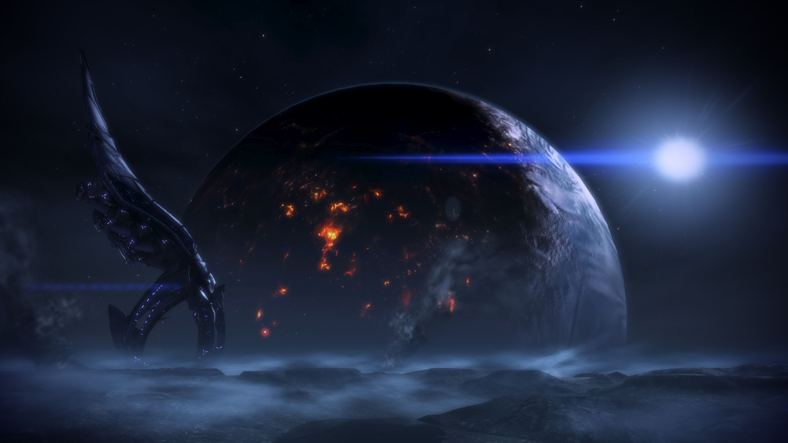 Reaper On Palaven S Moon Mass Effect Desktop Background