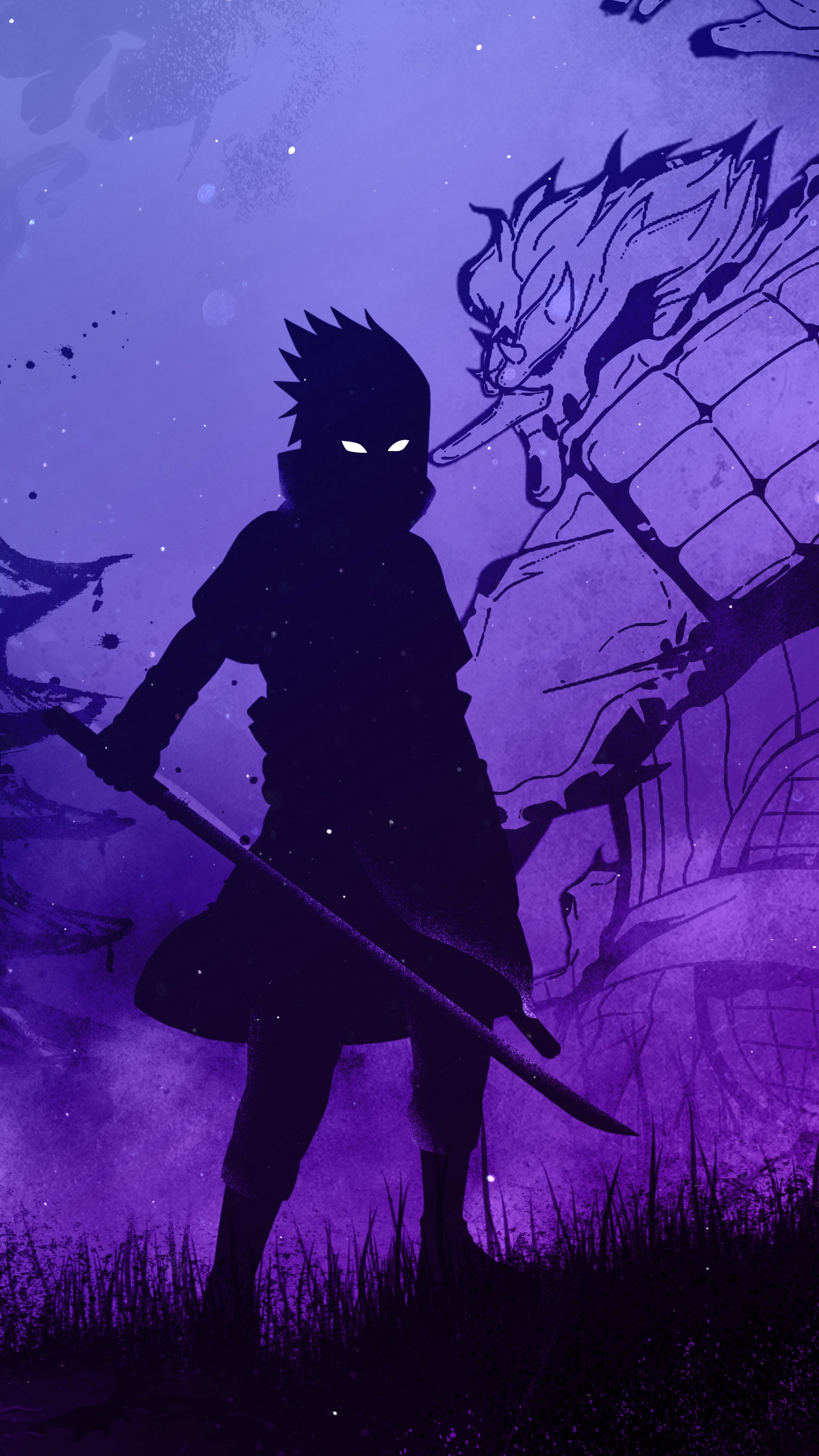 Sasuke Uchiha Wallpaper 4k Silhouette Naruto Illustration