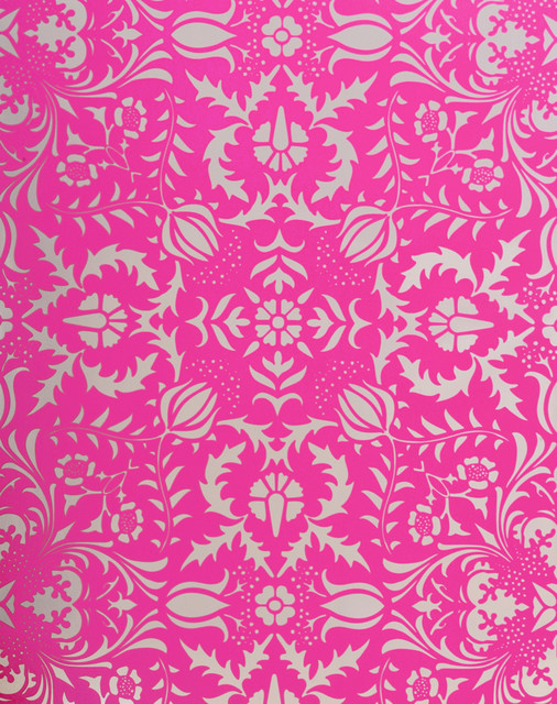 Dauphine Hot Pink Damask Wallpaper Orange County By