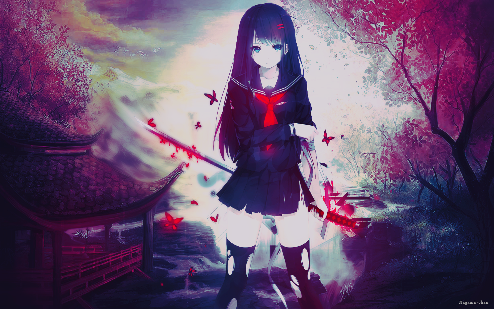 Wallpaper Bloody Butterfly Anime Character By Nagamii Chan On