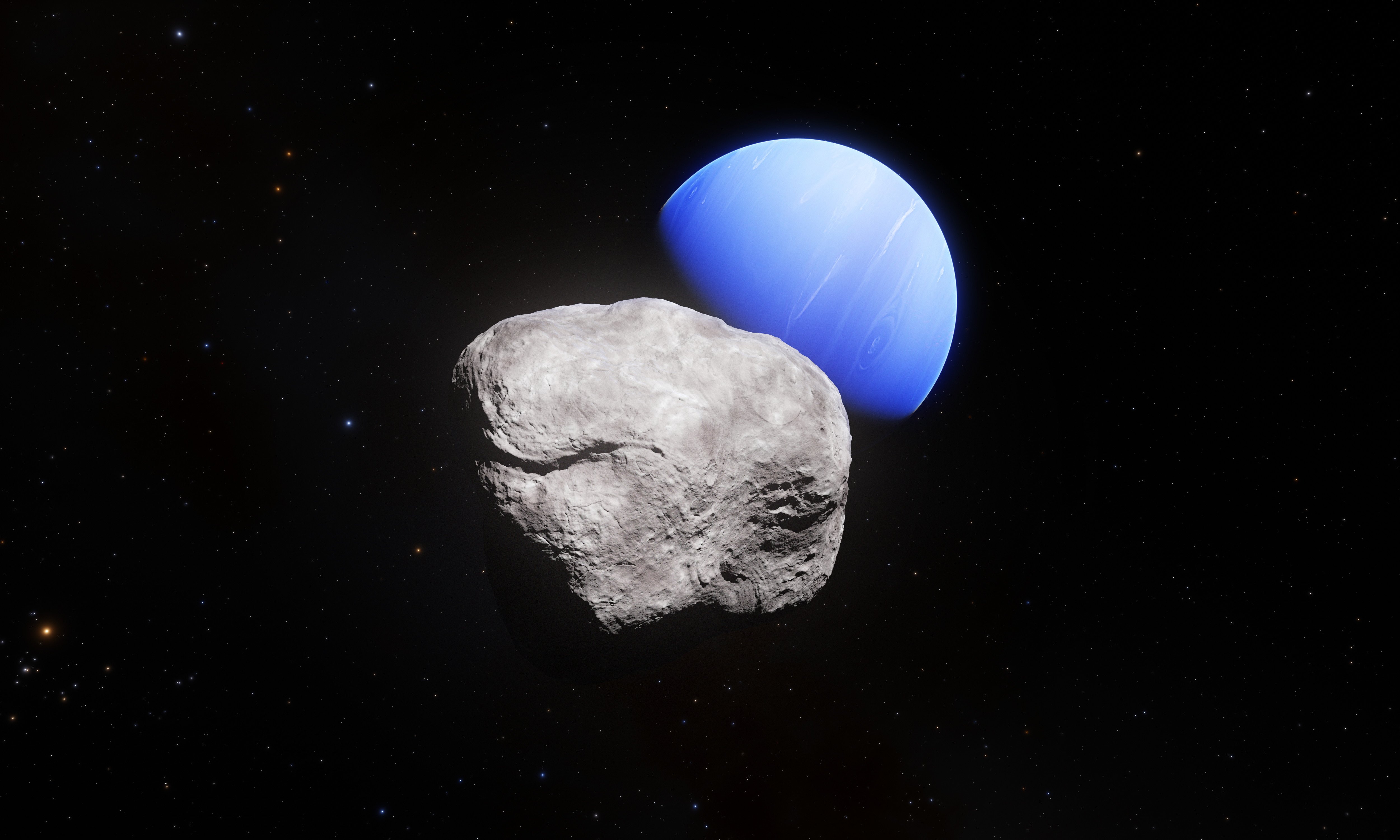 Neptune And Its Smallest Moon Hippocamp Artist S Impression