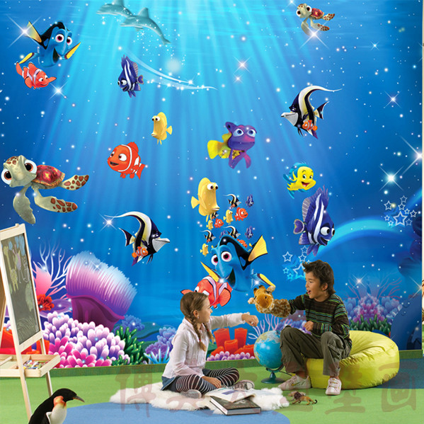 Customize Wallpaper Papel De Parede Three Dimensional Underwater World