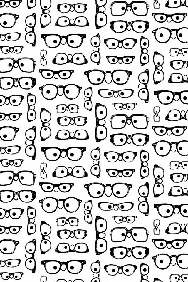Eyeglasses Pattern Owl Silly Eyeball Black And White Glasses