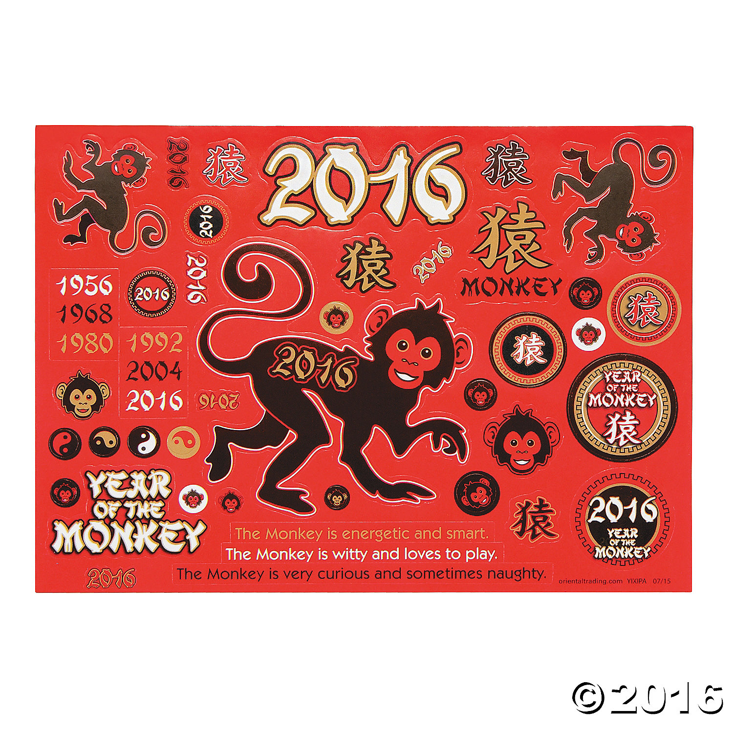 Year Of The Monkey Sticker Activity Kits Pk Party Supplies Canada
