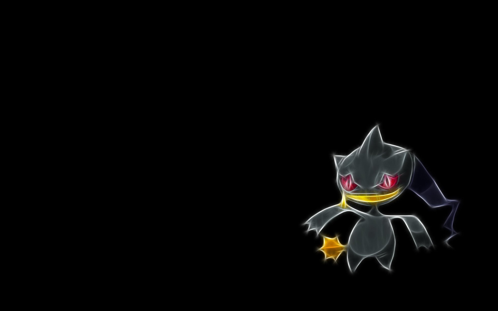 A neon-style illustration of the Pokémon Sneasel against a black background