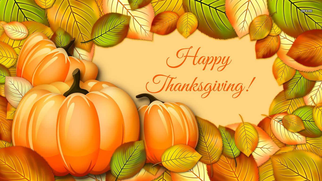 Beautiful Green Orange Thanksgiving Template Picture